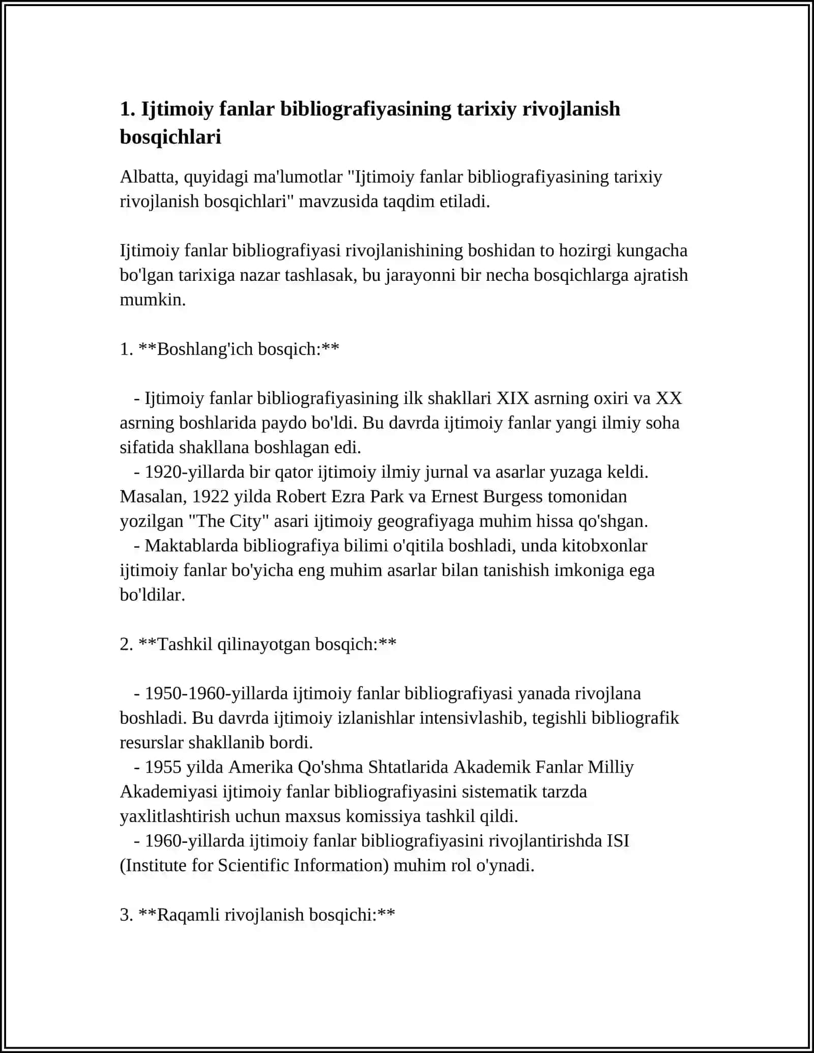 IJTIMOIY FANLAR BIBLIOGRAFIYASING RIVOJLANISH BOSQICHLARI VA YOʻNALISHLARI 3