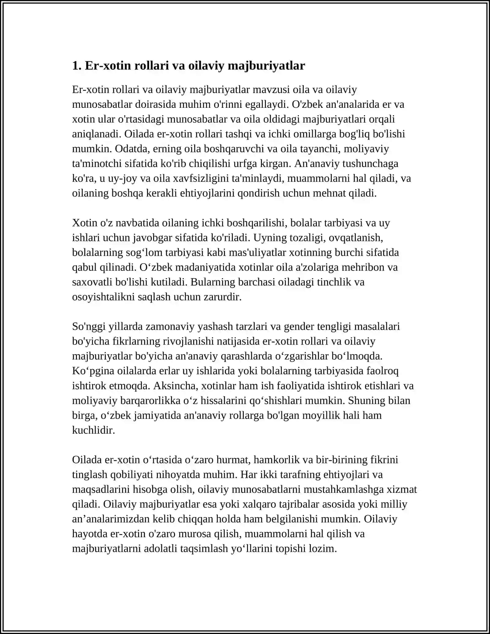 O'Ila va Oilaviy Munosabatlar Borasidagi Qarashlar 3