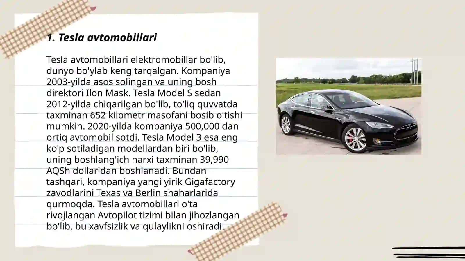 Tesla avtomobillari 3