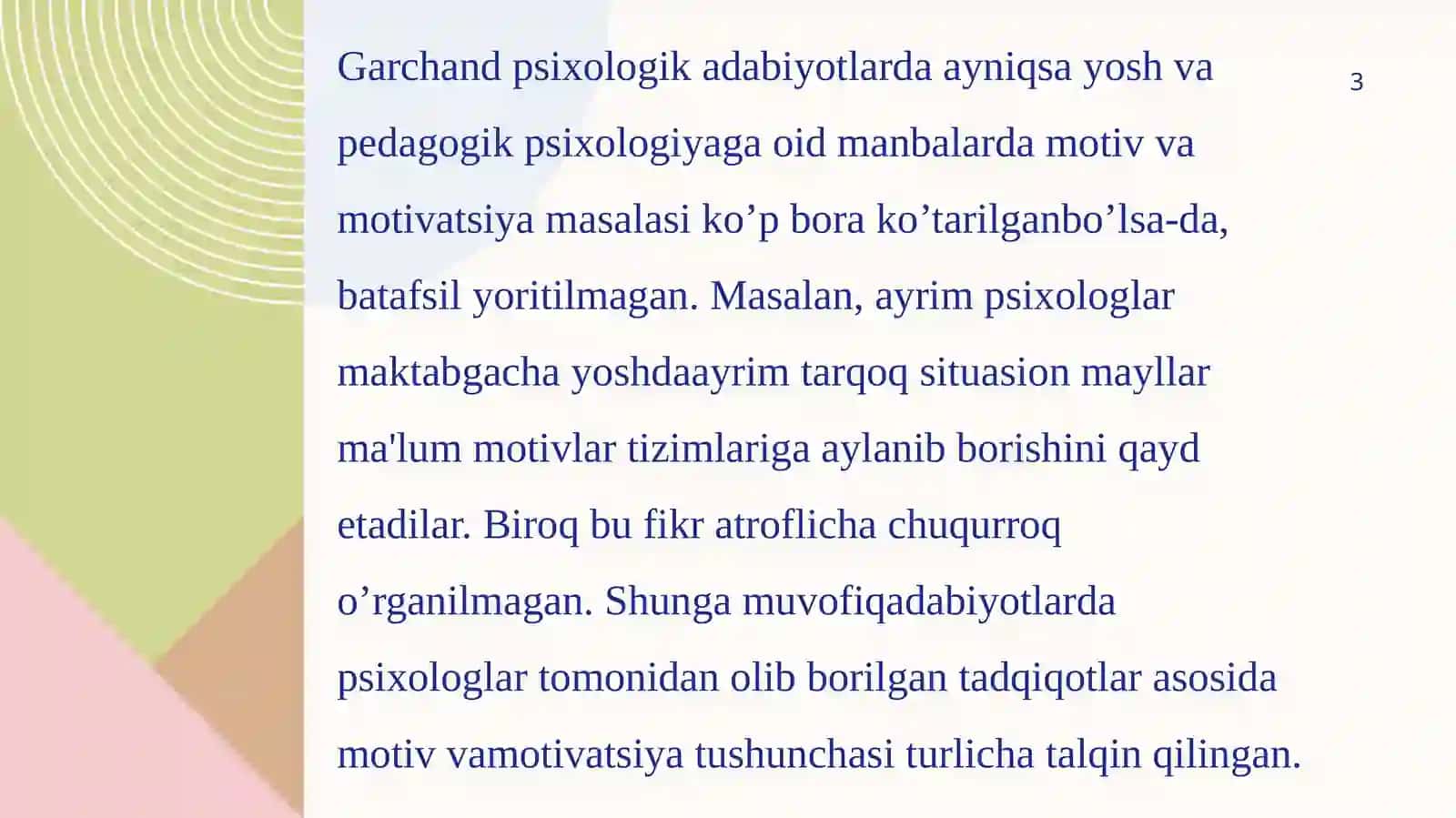 Motiv, motivatsiya va hissiyotning namoyon bo‘lishi 3