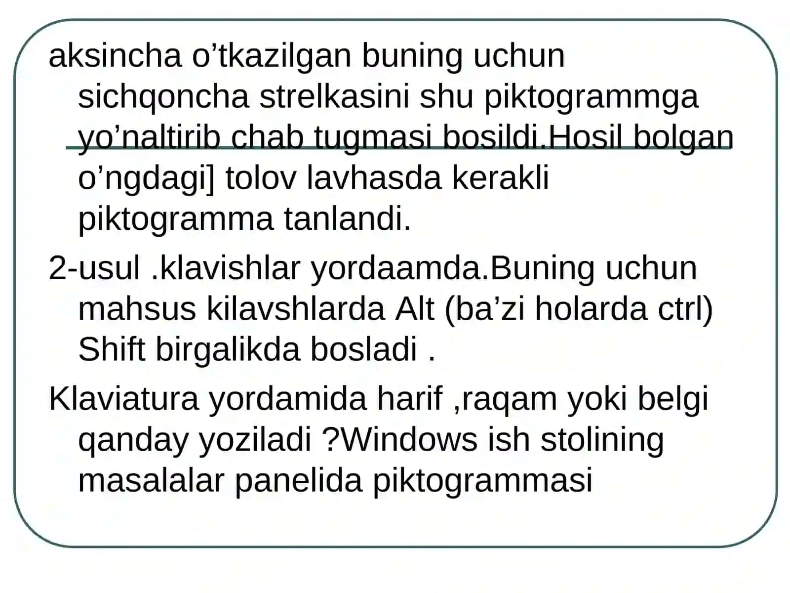 Klaviatura bilan tanishuv 3
