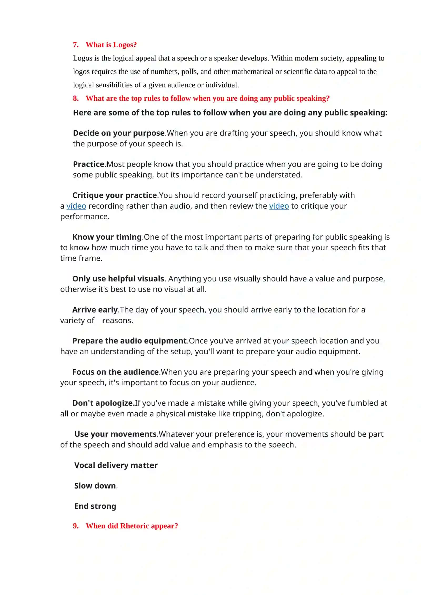 Public Speaking Rules 3