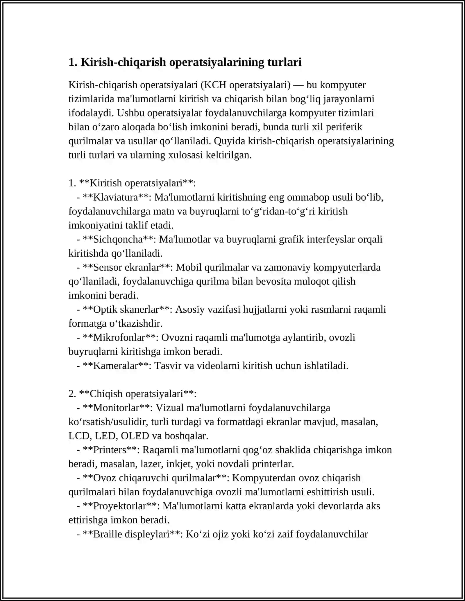 OPERATION TIZIMLARDA MALUMOTLARNI KIRITISH CHIQARISHNI BOSHQARISH 3