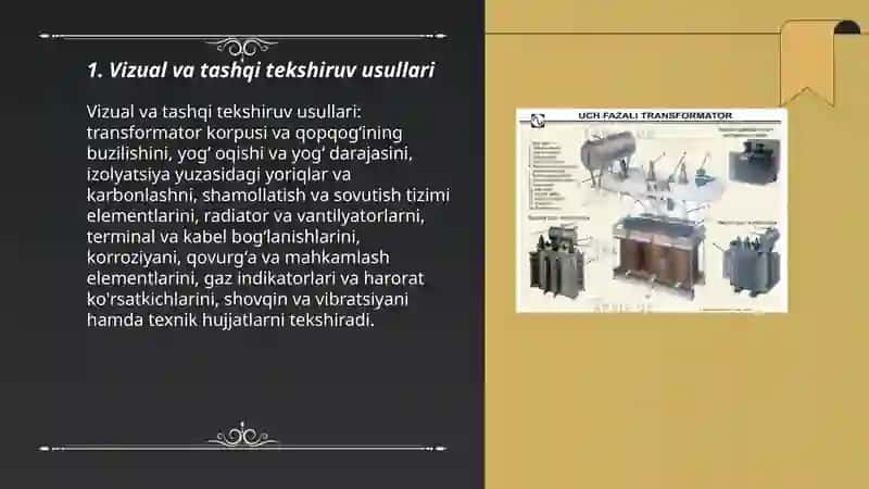 Quvvat transformatorlarini sinovdan o‘tkazish usullari 3