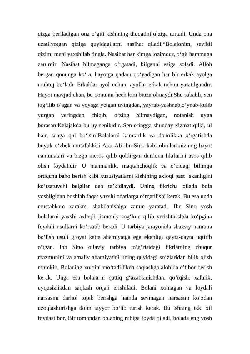 Bola tarbiyasida oilaning o‘rni haqida mutafakkirlar ta’limoti. 3
