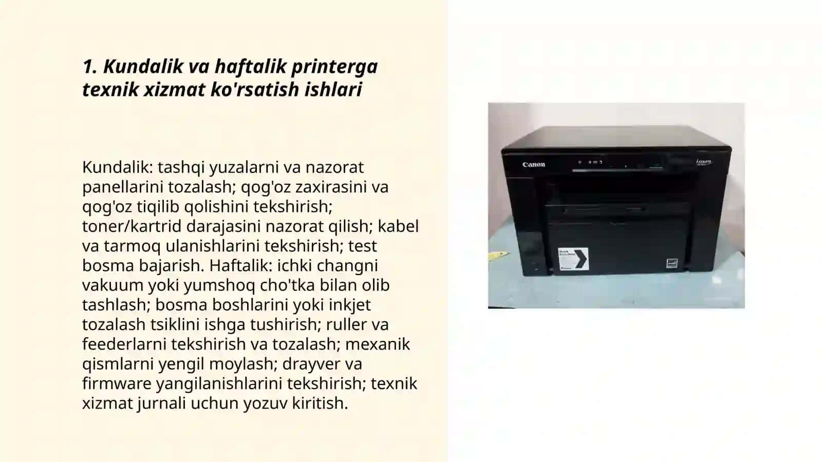 Printerga texnik xizmat koʻrsatish 3