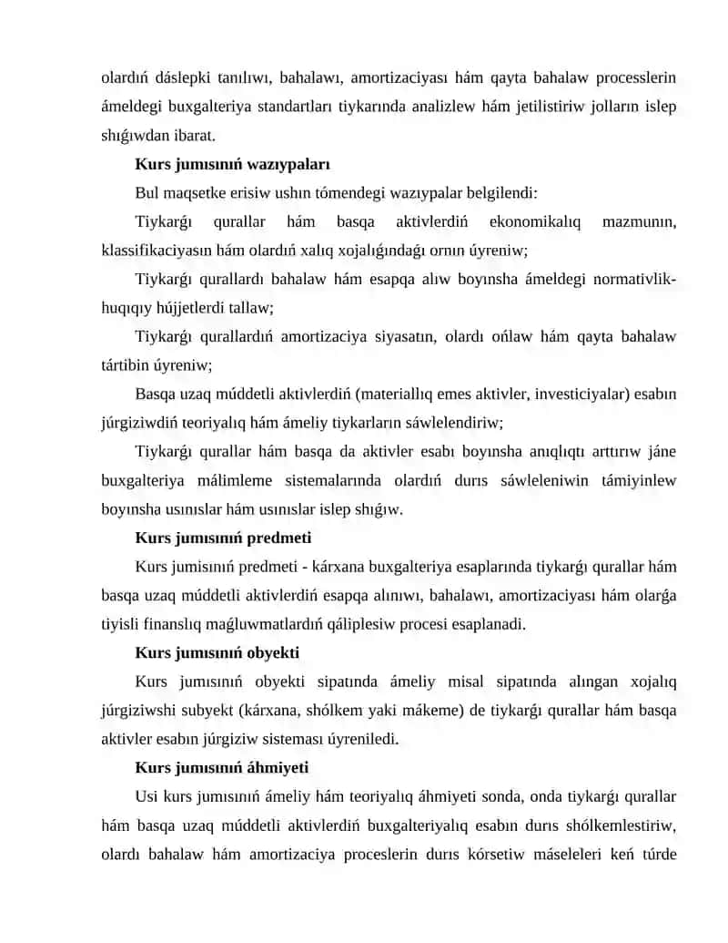 TIYKARǴI QURALLAR TÚSINIGI HÁM OLARDIŃ EKONOMIKALIQ ÁHMIYETI 3