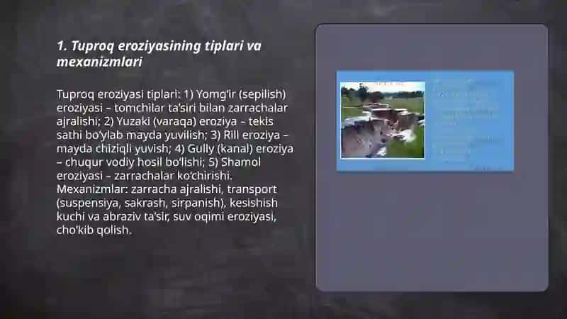 Tuproq eroziyasi va unga qarshi kurashish 3