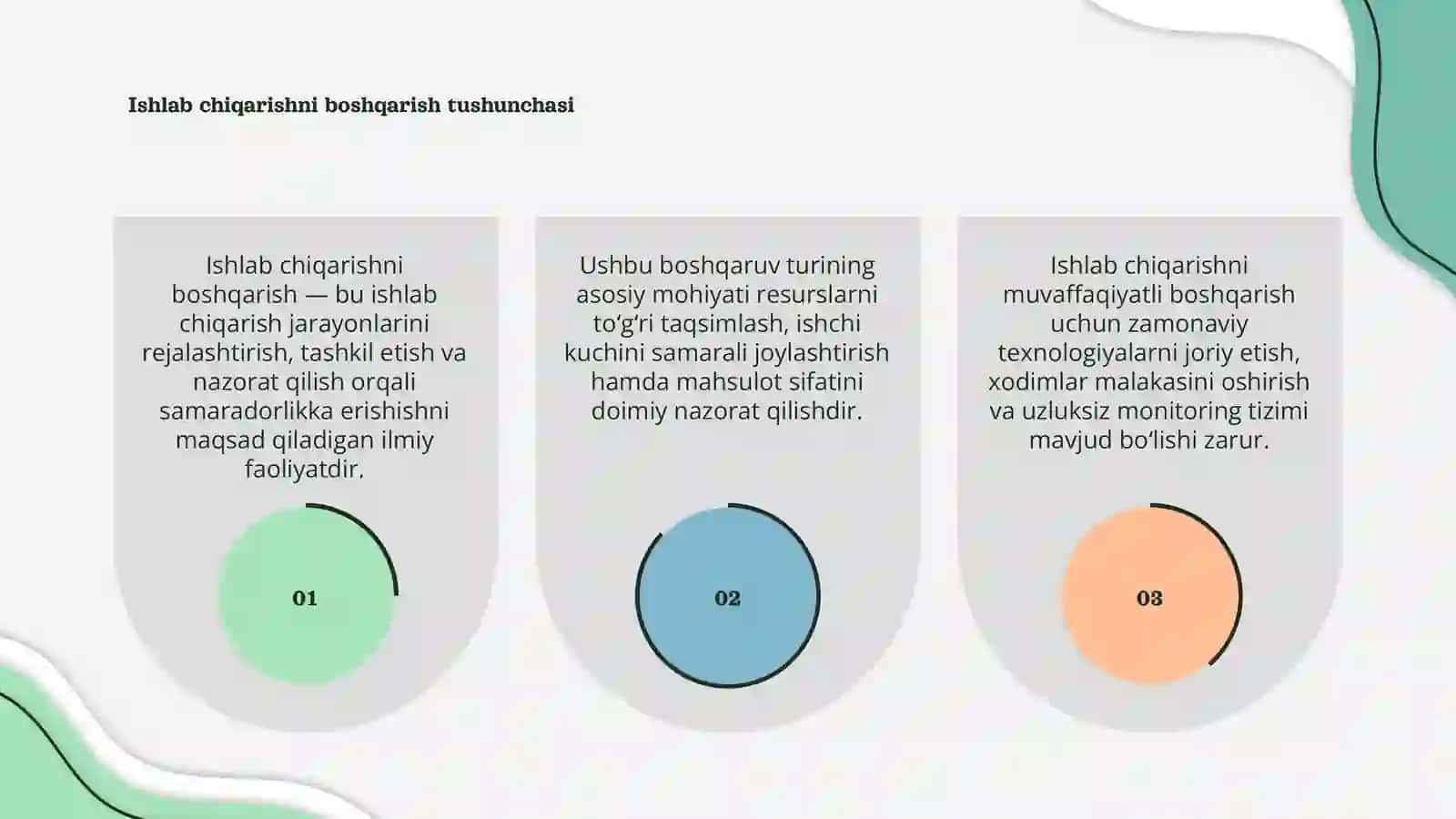 Ishlab chiqarishni boshqarish mazmuni va mohiyati 3