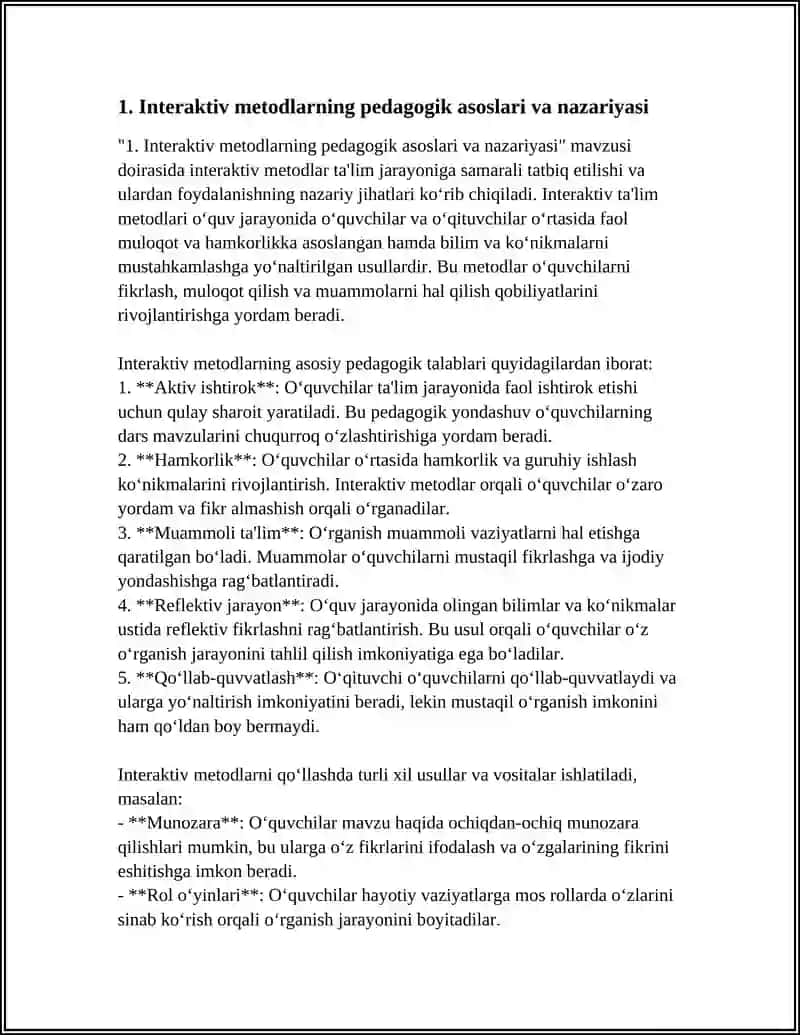 TA’LIM JARAYONIDA INTERAKTIV METODLARNI QO‘LLASH METODIKASI 3