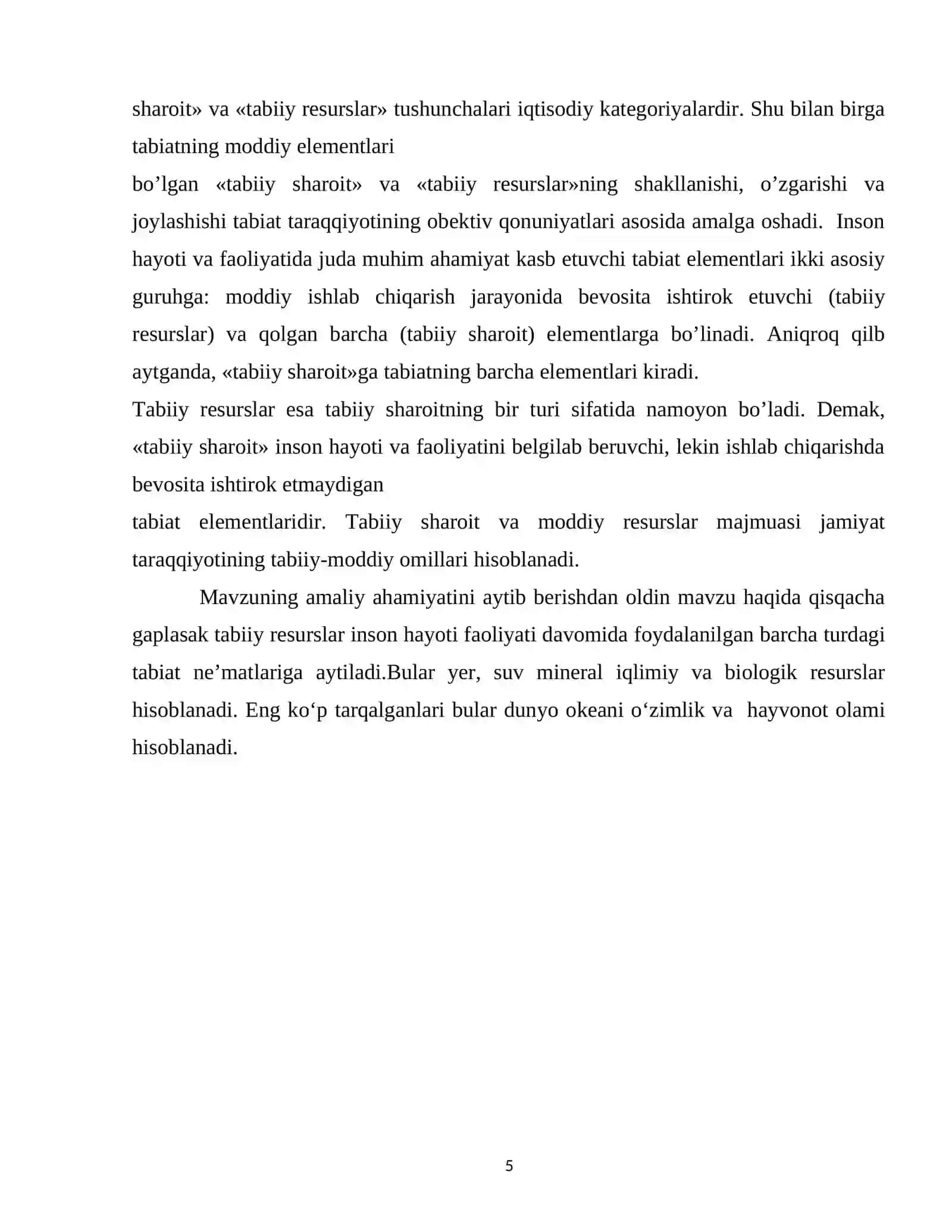 Tabiat resurslari va ularning samaradorligi 3