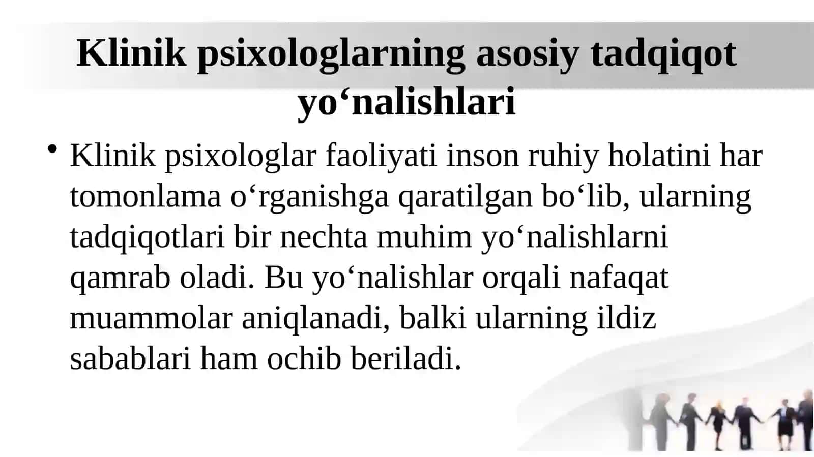 Klinik psixologlarning ilmiy-tekshirish faoliyati sohalari 3