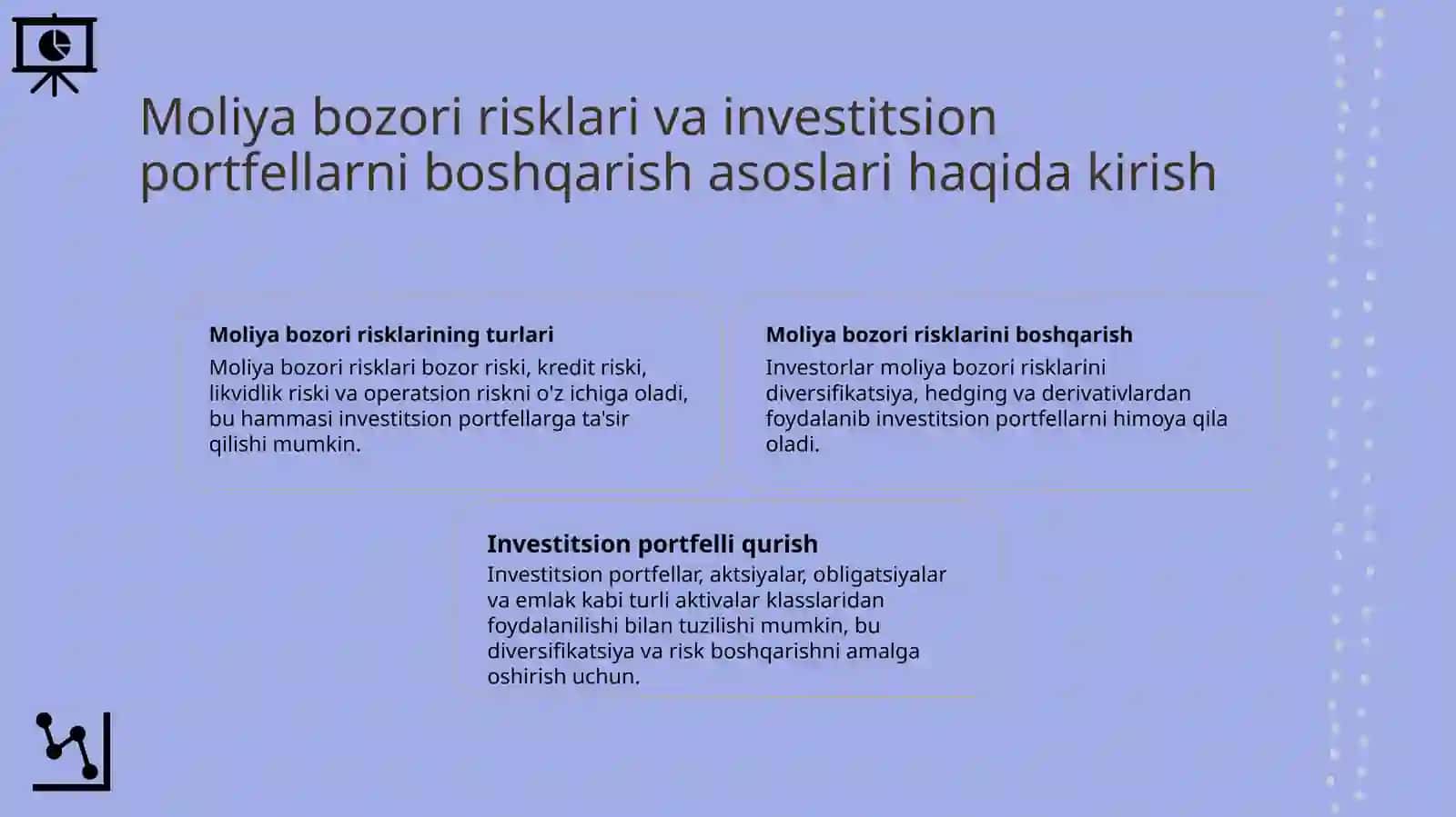 Moliya bozori risklari va investitsion portfellarni boshqarish asoslari 3
