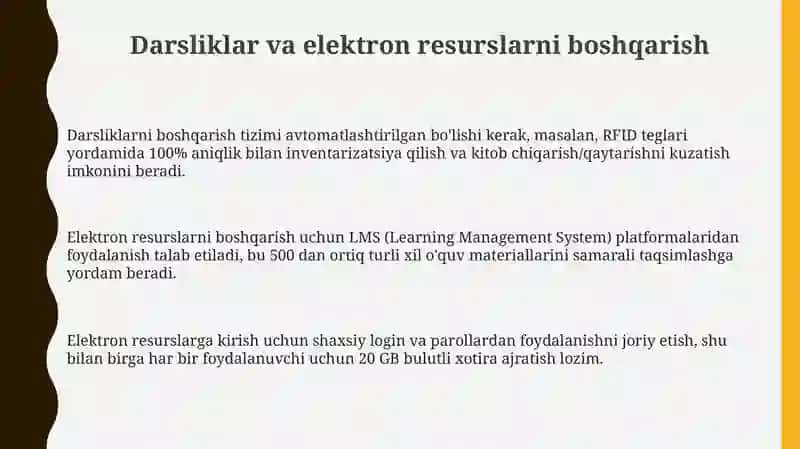 Maktab kutubxonasi darsliklari va elektron jihozlar 3
