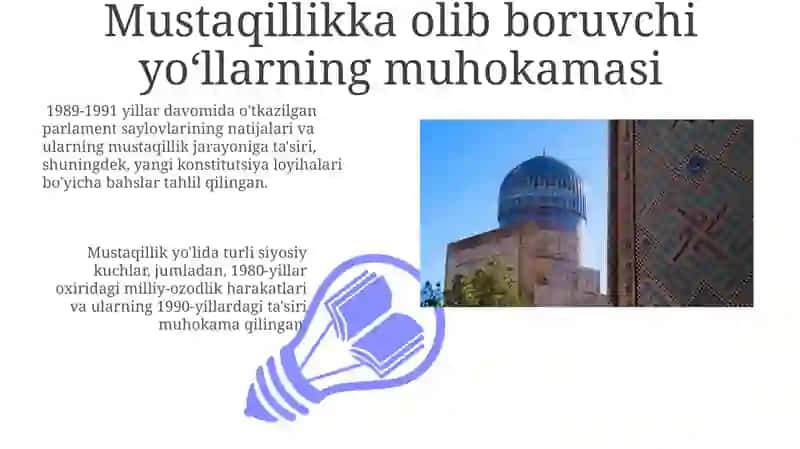 Mustaqillikka erishish arafasida O'zbekistondagi ijtimoiy siyosiy jarayonlar 3