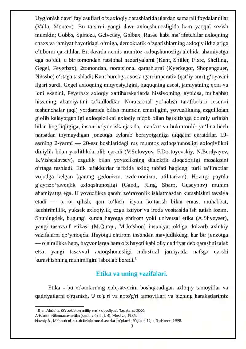 ETIKA VA ESTETIKANING ASOSI, MAQSADI VA VAZIFALARI 3