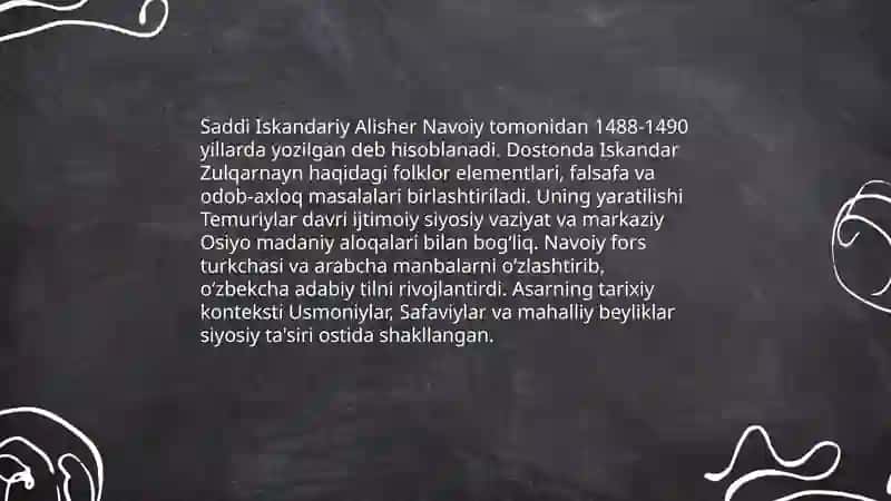 Saddi Iskandariy dostoni 3