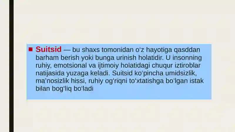 Suitsidal xulq-atvorni namoyon bo‘lishi 3