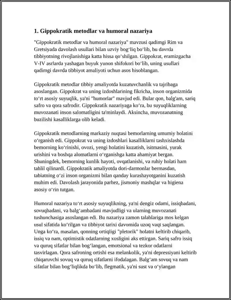 Gippokratik metodlar va humoral nazariya 3
