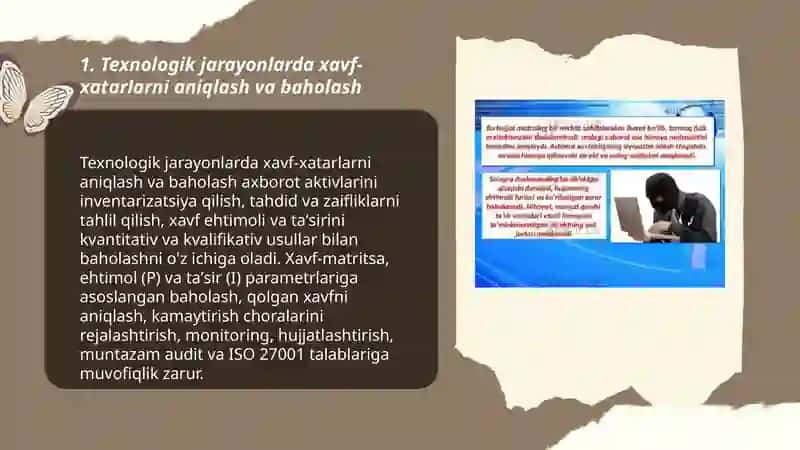 Texnologik jarayonlarda axborot xavfsizligini taʼminlash. 3