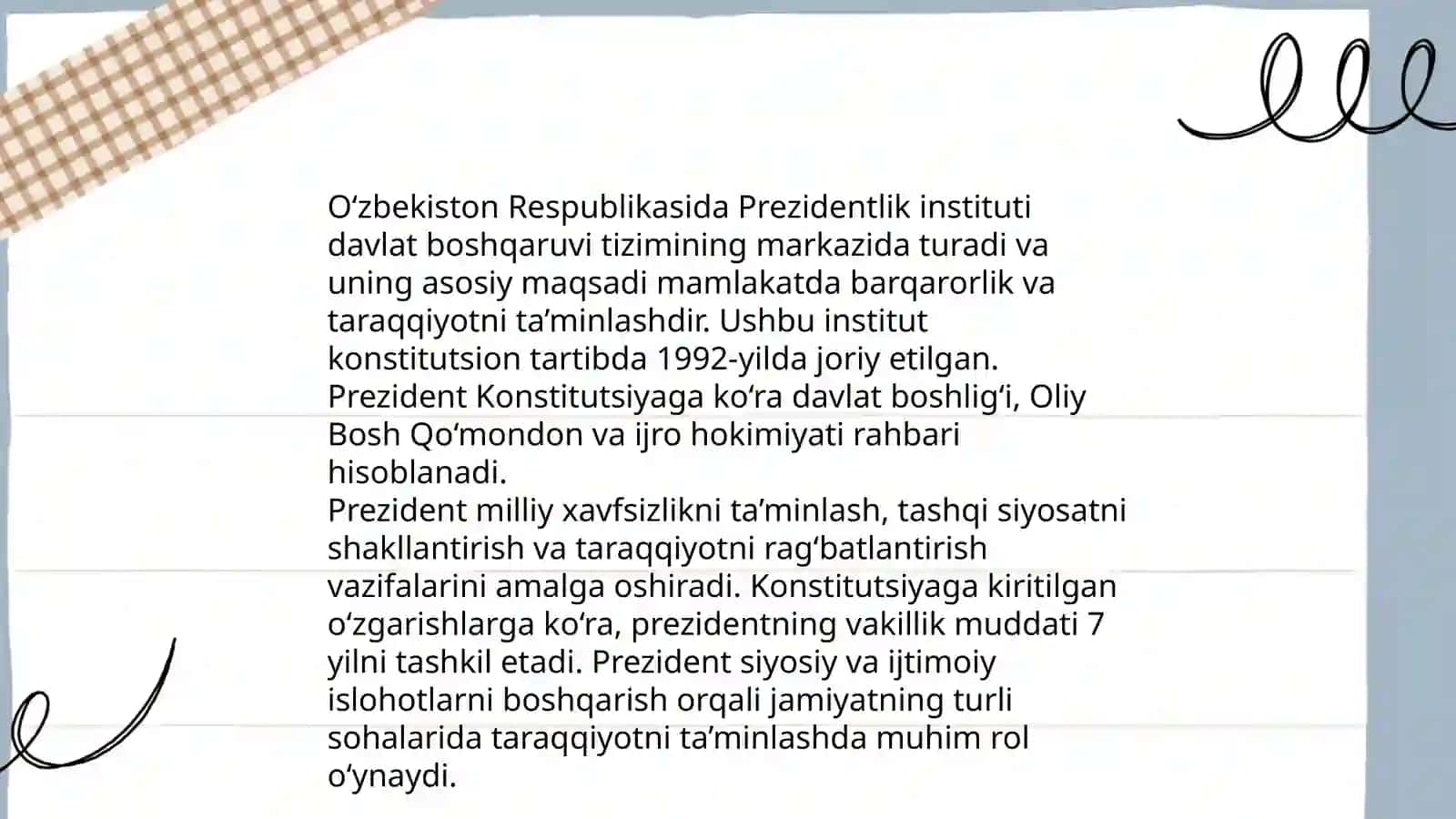 O'zbekiston Respublikasida Prezidentlik institutining joriy etilishi 3
