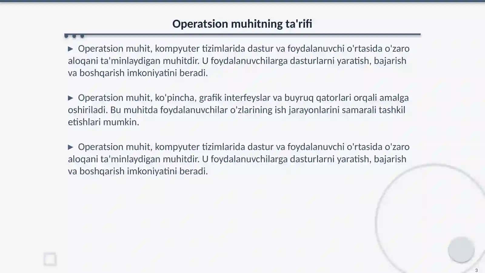 Operatsion tizimlar turlari va funksiyalar 3