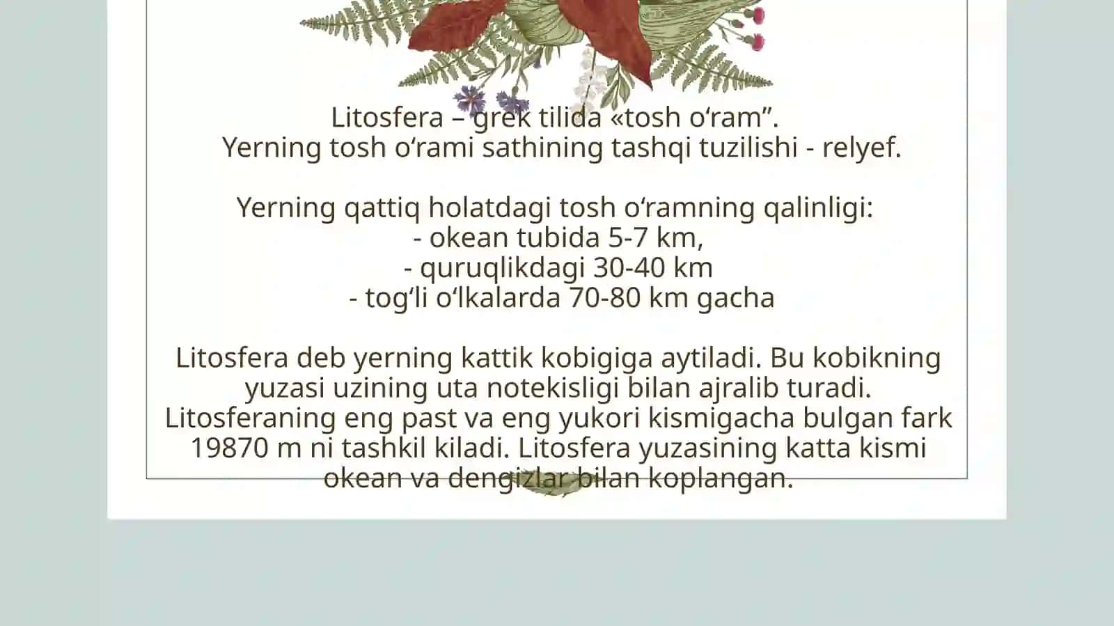 Litosferaning xususiyati va ekologik muammolari 3