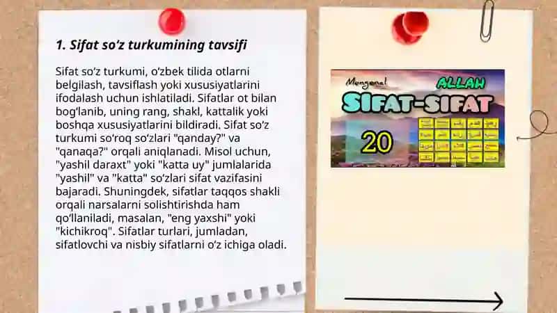 Sifat soʻz turkumi 3
