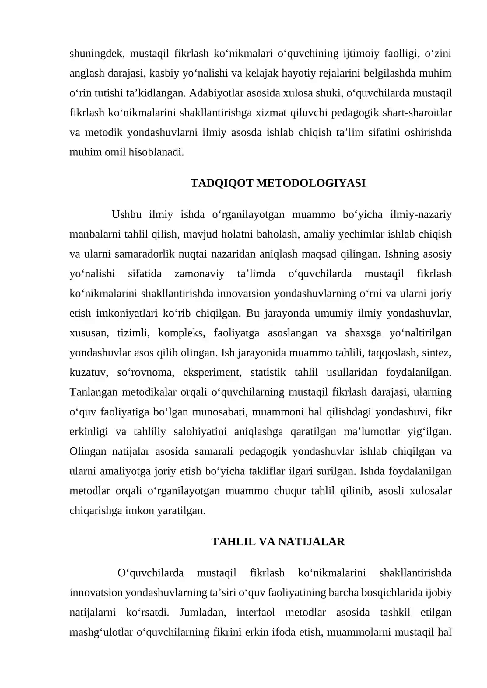 O‘quvchilarda mustaqil fikrlash ko‘nikmalarini rivojlantirishda zamonaviy pedagogik yondashuvlar 3