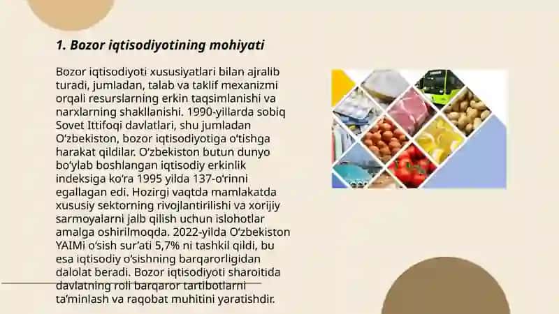 Bozor iqtisodiyoti. Bozor va uning tuzilishi. 3