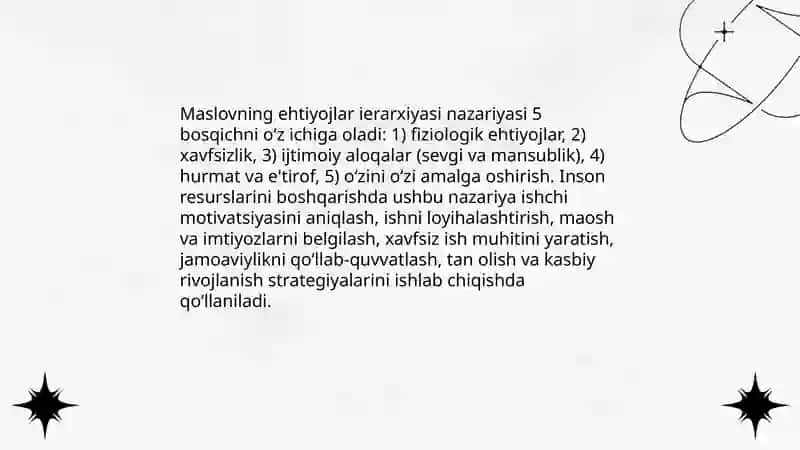 Inson resurslarini boshqarishda Motivlashtrish nazariyasi 3