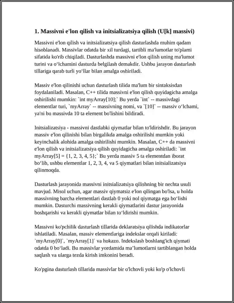 MASSIVLARNI TASHKIL ETISH. U(K) MASSIVI BERILGAN. [A, B] ORALIG‘IGA TEGISHLI ELEMENTLAR SONINI ANIQLASH 3
