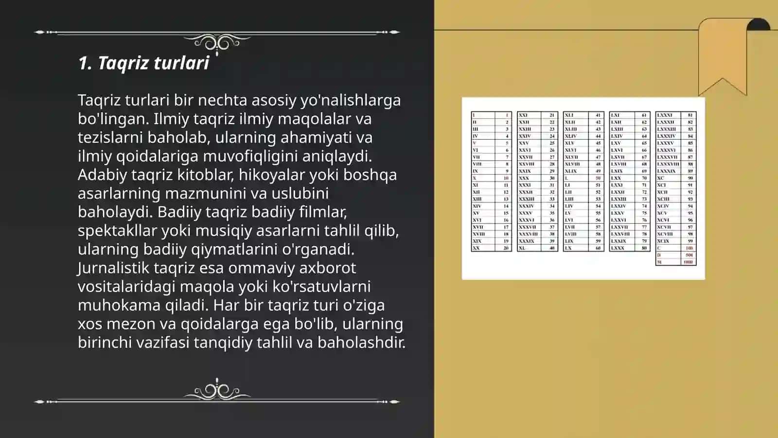 Taqriz. Taqrizning turlari. 'Taqrizning tuzilishi 3