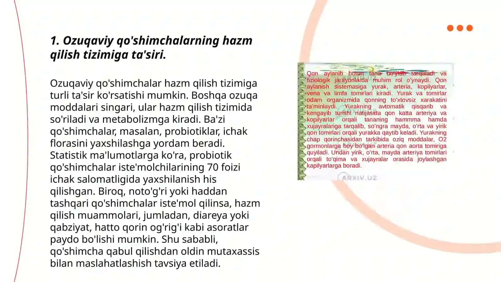 Ozuqaviy qo'shimchalar ta'sirini fiziologik baholash 3