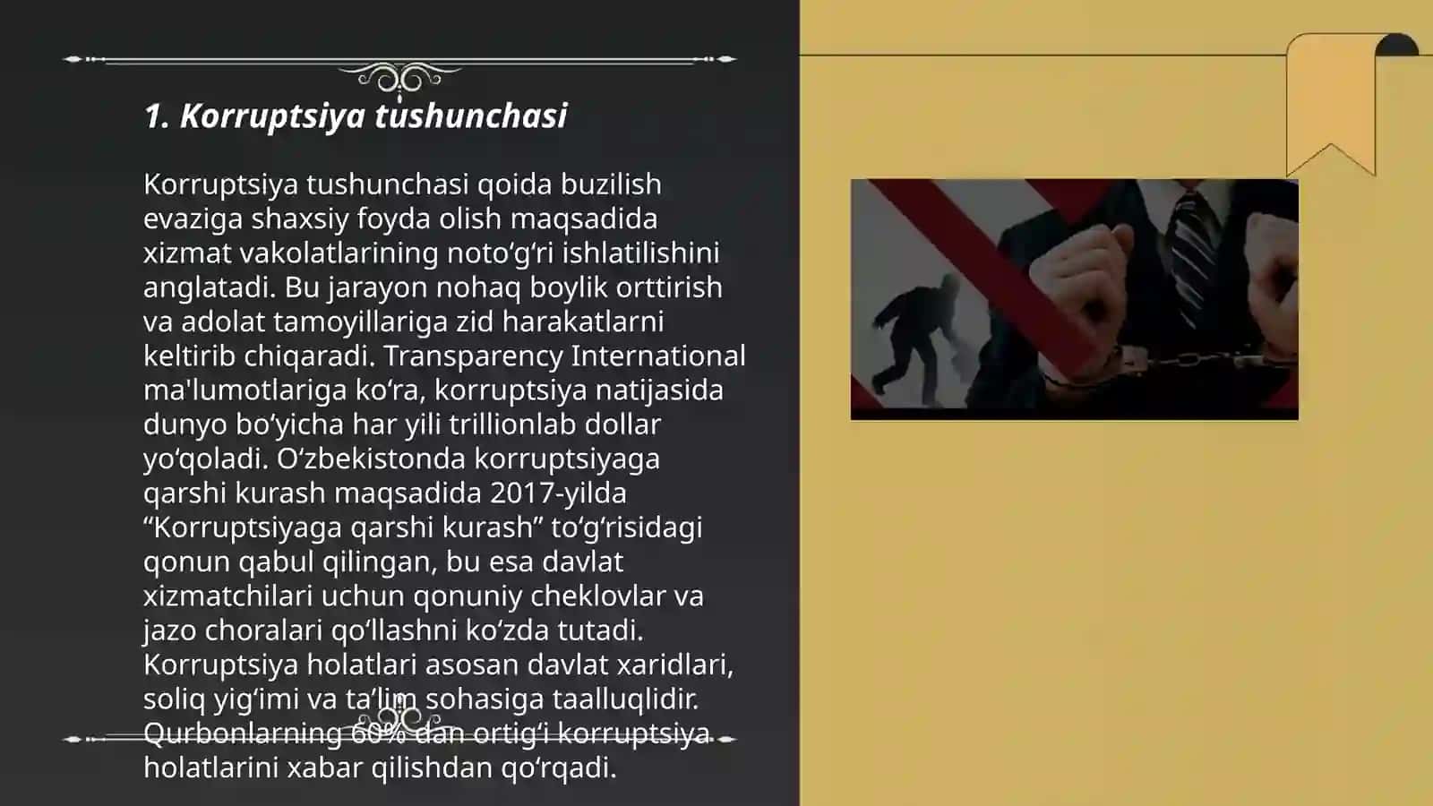 Korruptsiyaga qarshi kurashish sohasidagi davlat siyosatining asosiy yo'nalishlari 3