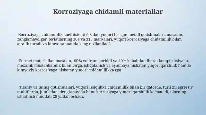 Koroziya jarayonlari sabablari turlari va himoya usullari 3