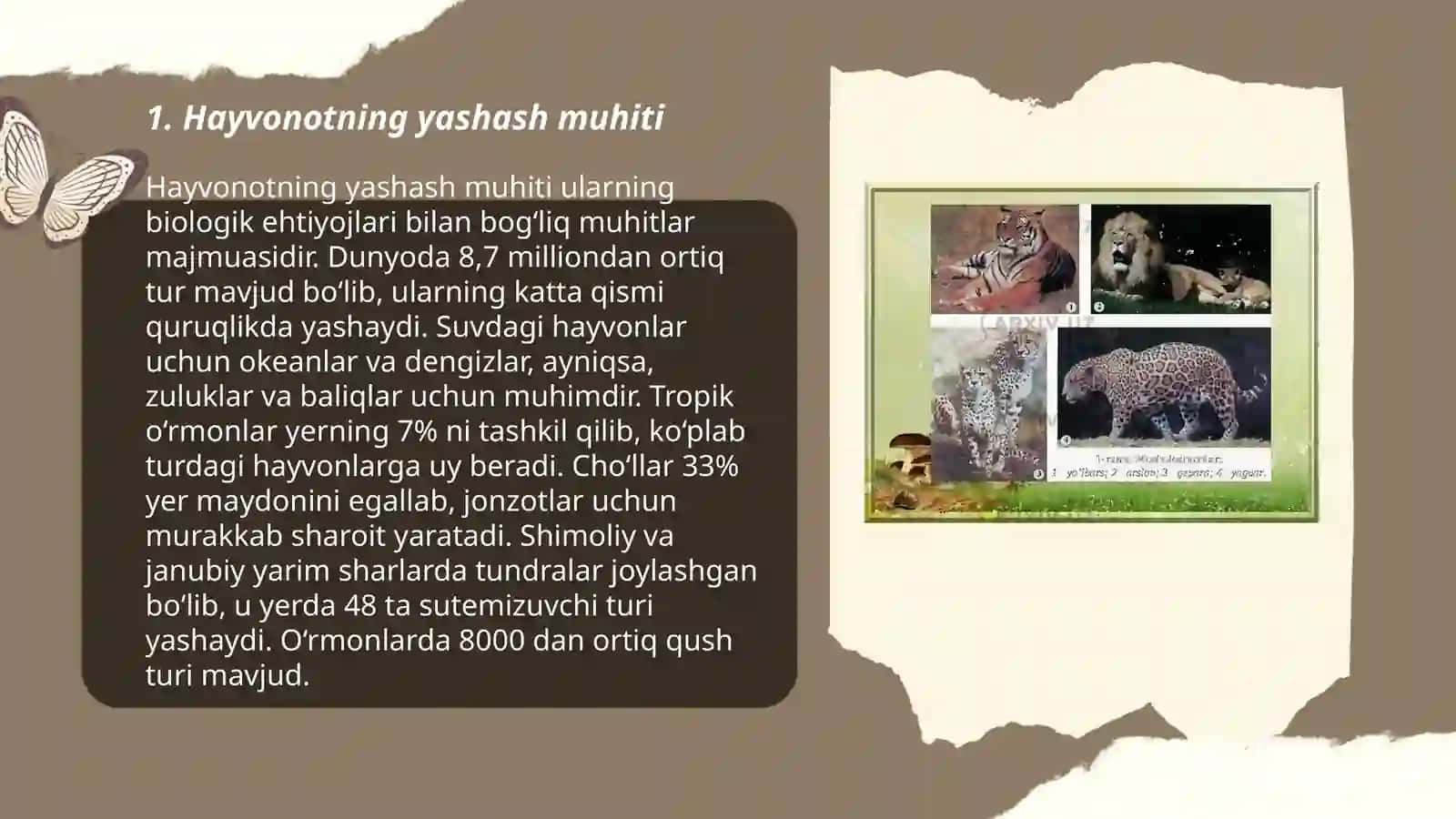 Hayvonot olamining yashash tarzi, ko'payishi va tarqalishi VA turlari 3