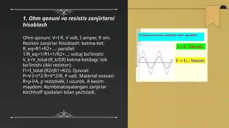 Elektr zanjirlarni hisoblash usullari 3