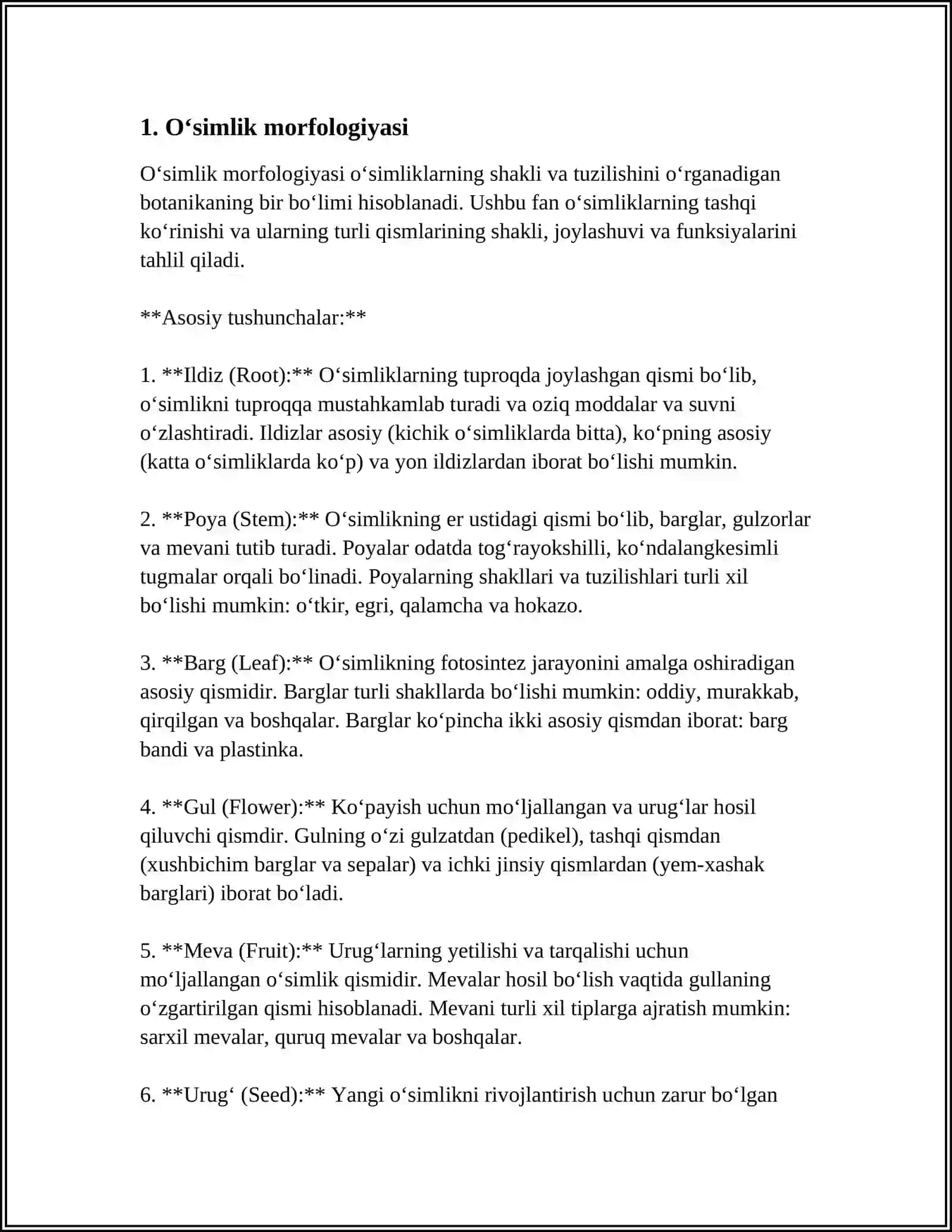 MUSTAQIL ISH Mavzu: BOTANIKAGA OID LUGʻAT TUZISH 3