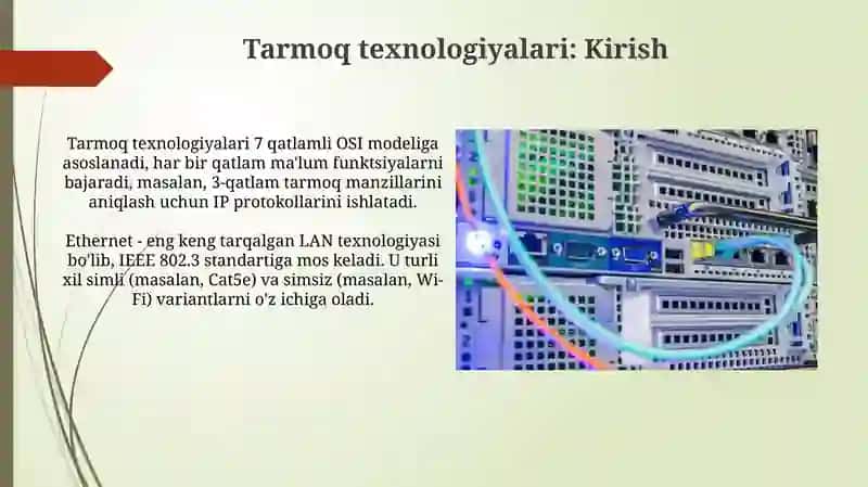 Tarmoq texnologiyalari.internet protokollari 3