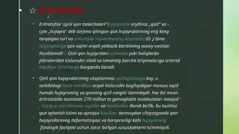 ERITTROTSITLAR FIZIOLOGIYASI •GEMOGLOBIN. 3