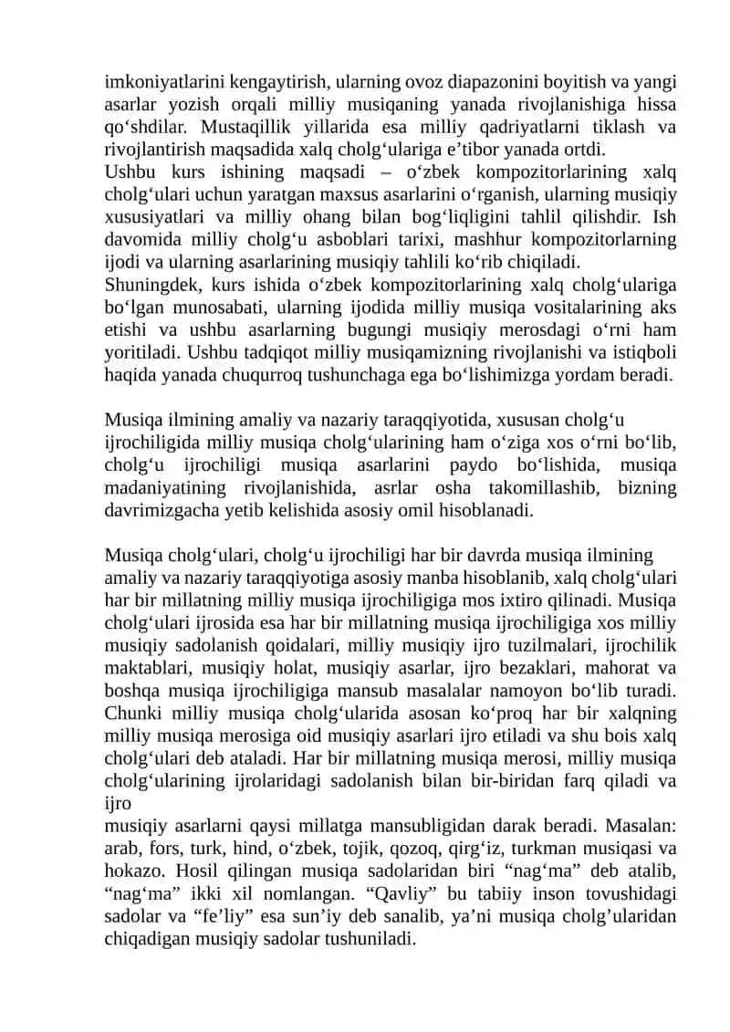 O'zbekiston kampazitorlarining xalq cholg'ulari uchun yaratgan maxsus asarlari 3
