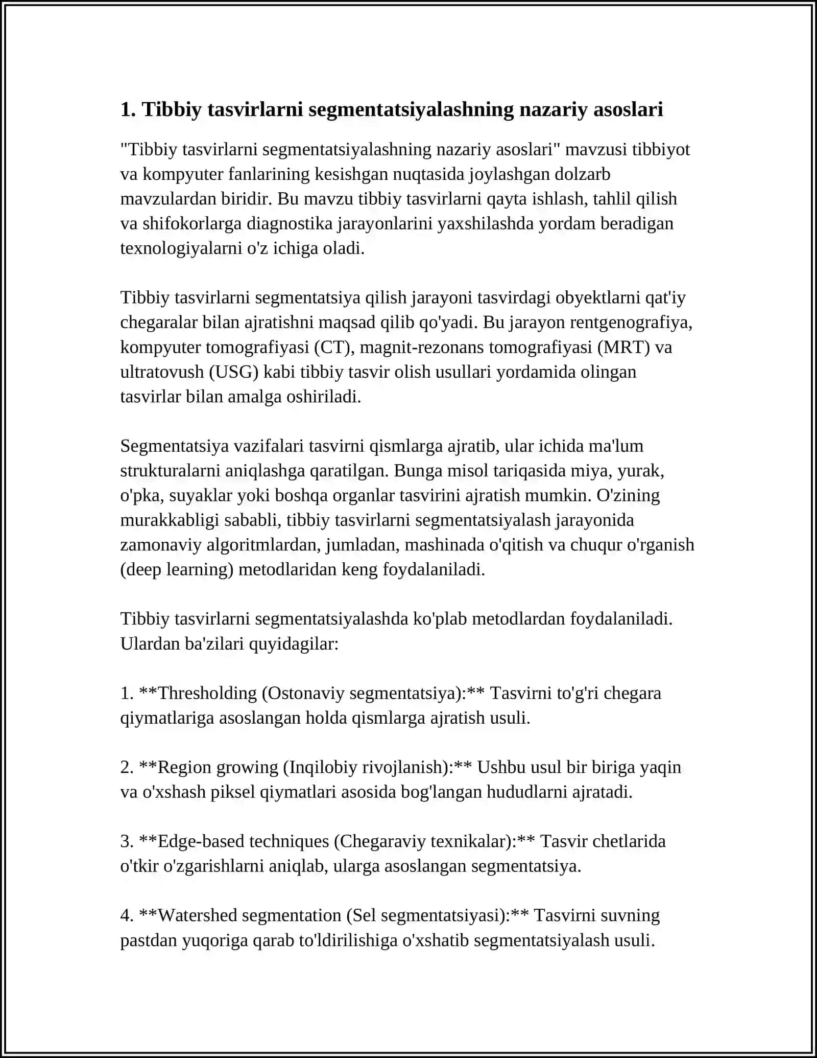 TIBBIY TASHXISLASHDA TASVIRLARNI SEGMENTATSIYALASH USULLARI 3