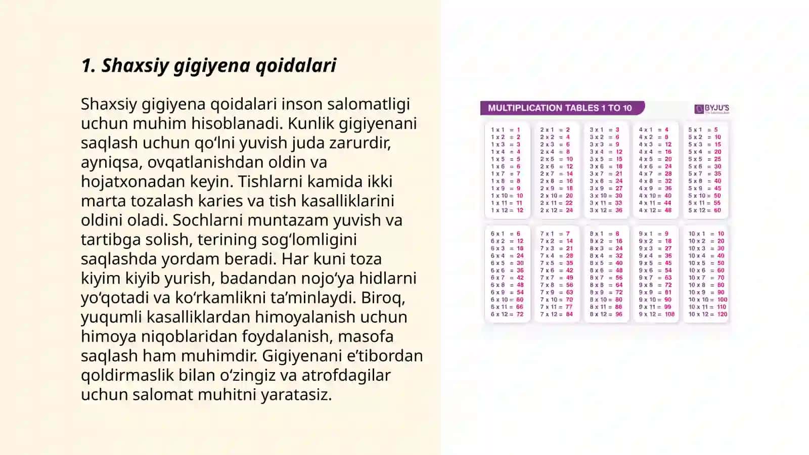 Shaxsiy va jamoat gigiyenadiga rioya qilish.Jismoniy faollikni va sogʻlomlikni baholash usullari 3
