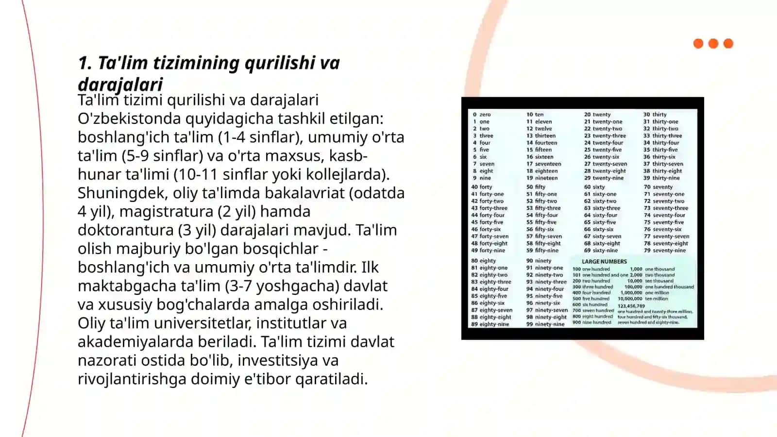 Ta'lim tizimi O'zbekistonda 3