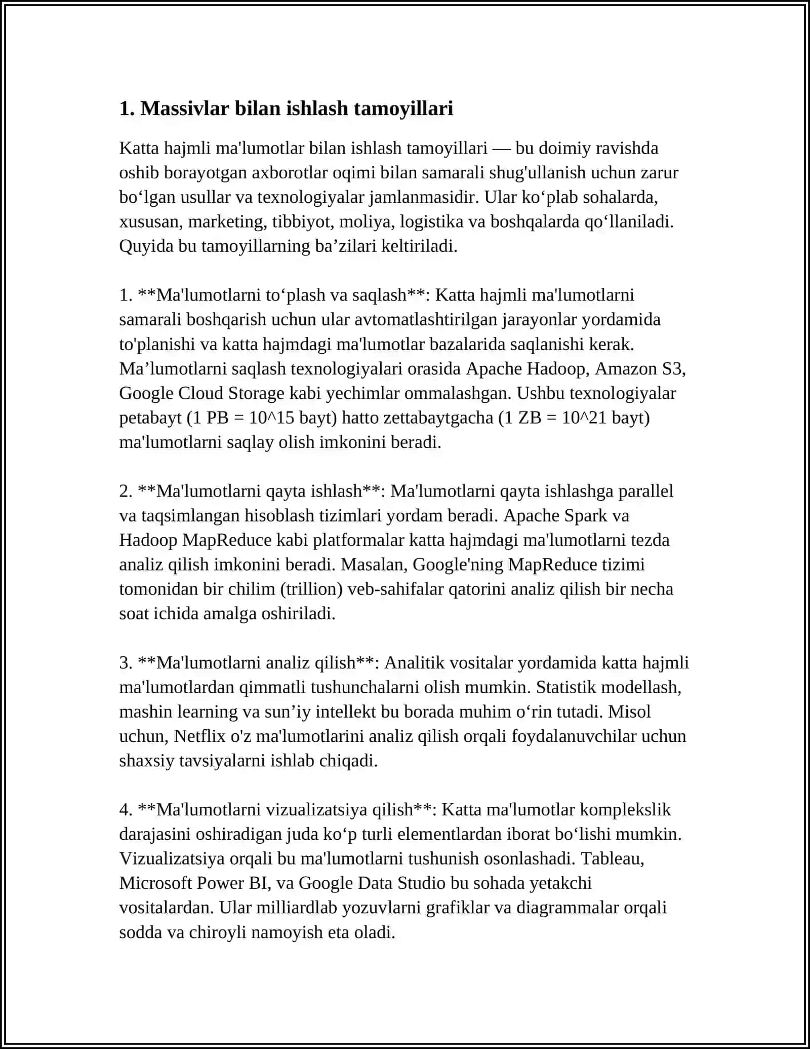 MASSIV KORINISHIDA IFODALANGAN ROYHOTNING BOSHIDAGI ELEMENTLARINI OCHIRISH HAQIDA MUSTAQIL ISHI 3