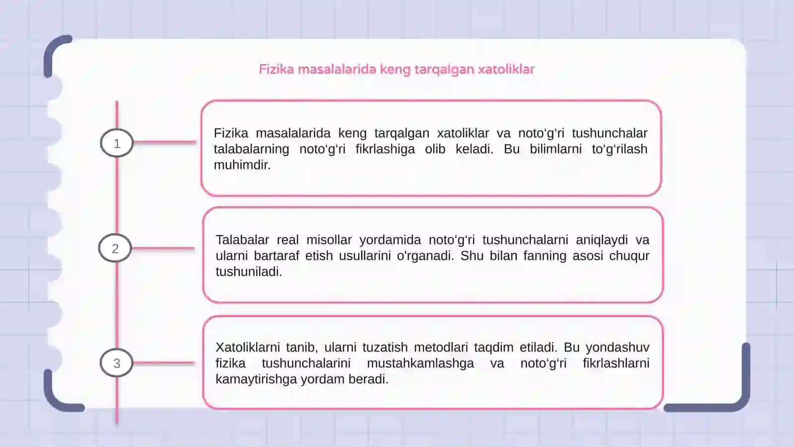 Fizika masalalarida keng tarqalgan xatoliklar va noto‘g‘ri tushunchalar tahlili 3