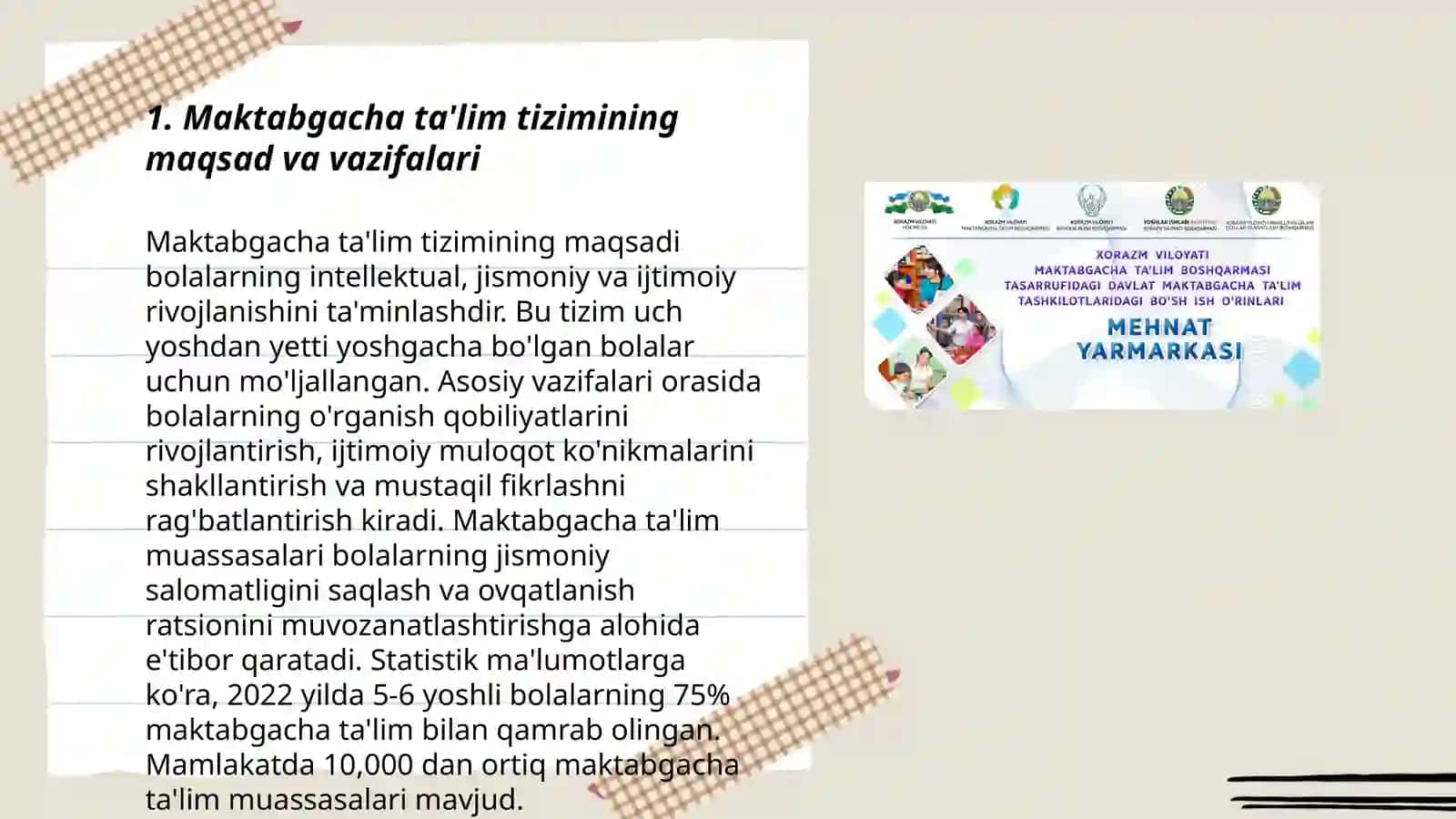 Maktabgacha ta'lim tizimining maqsad va vazifalari 3