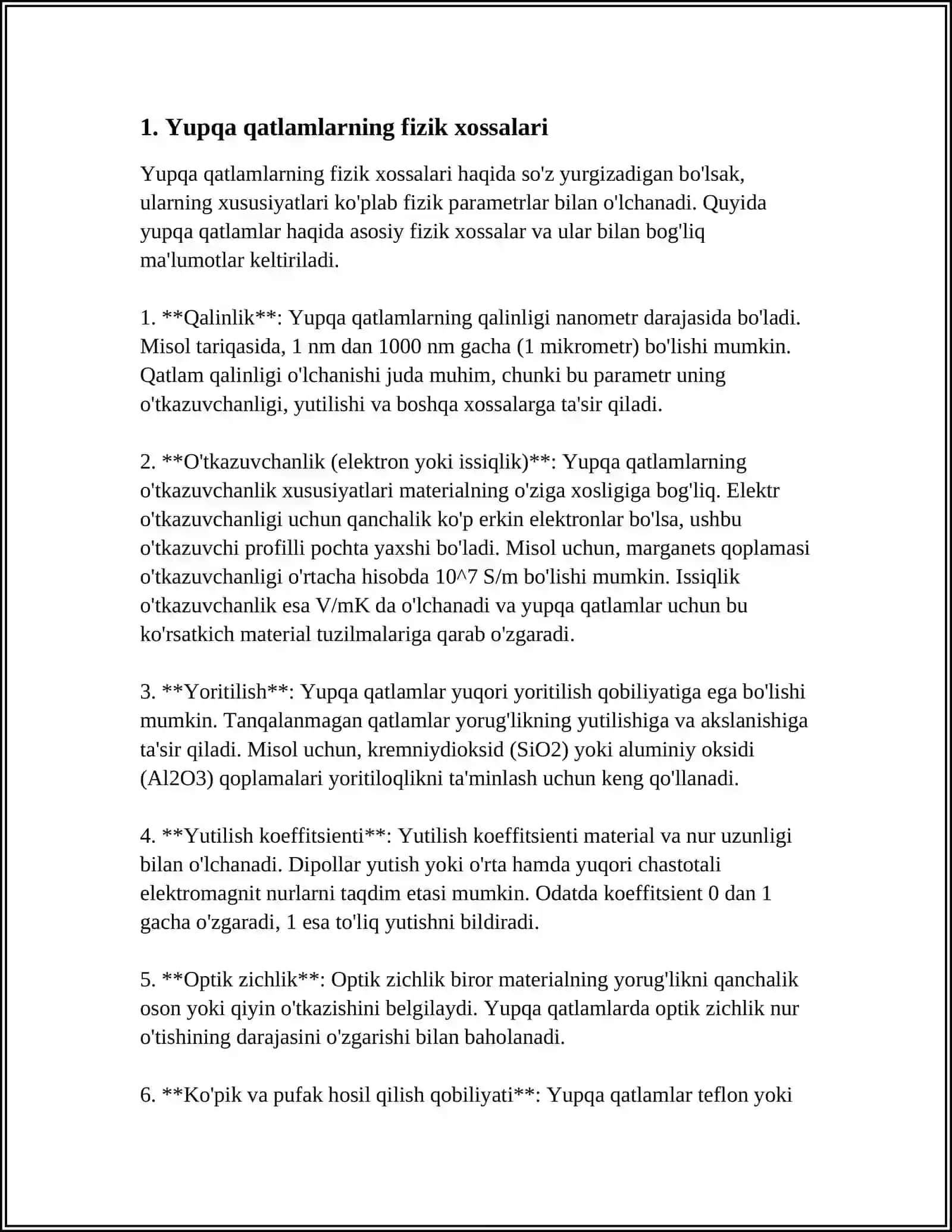 YUPQA QATLAMLARNING TUZILISHI VA XOSSALARI 3