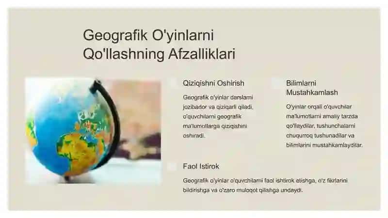 Geografiya Darslarida Geografik O'yinlardan Foydalanish 3